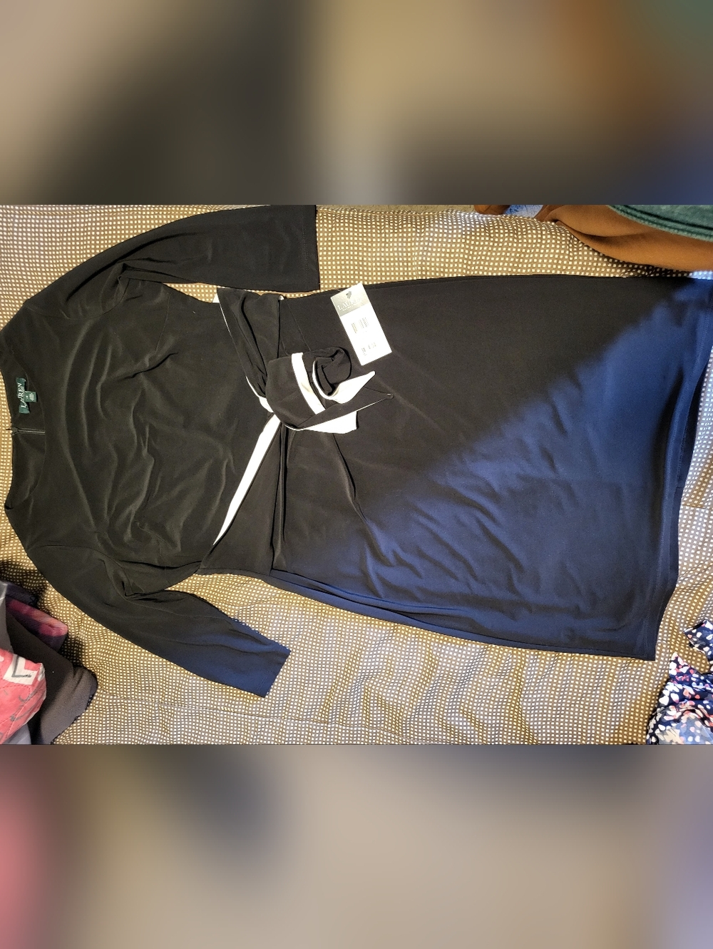 Ralph Lauren Black Dress with White Waist Accent
